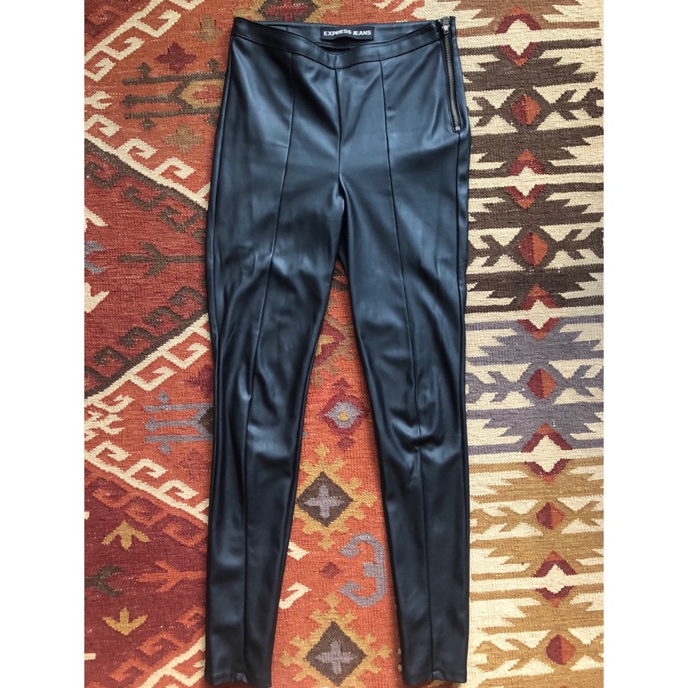 Express Super High-Waisted Faux Leather Pants